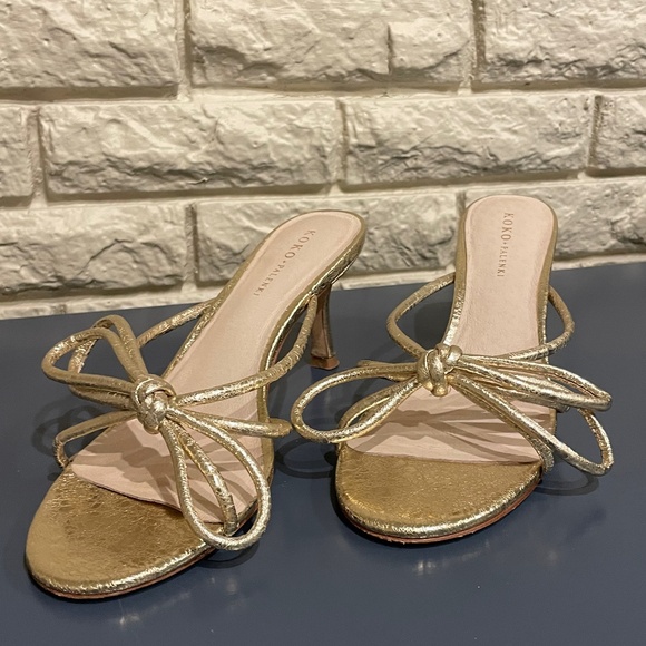 Gold Bow Strappy Sandal - Picture 8 of 10